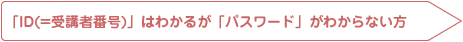 「ID(=受講者番号)」はわかるが「パスワード」がわからない方